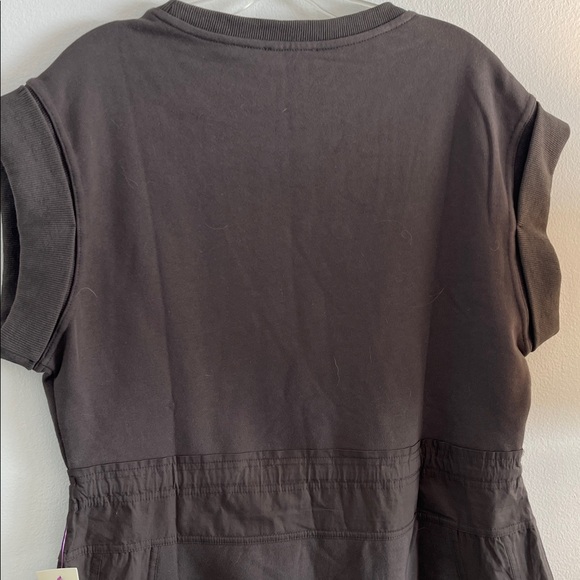 Black Short Sleeve Dress with Drawstring Waist - Picture 7 of 13